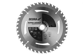 Дисковая пила по дереву супертонкая DEDRA HA16524 24 зуба, 165x20x0.7x1.6мм (HA16524)