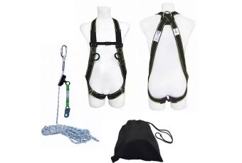 DEDRA BHSZ13 обвязка, ремни, канат 15 м, самоблокирующееся устройство, самоспасательное устройство (BHSZ13)