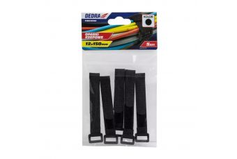 Velcro saites, 12 x 150 mm melnas, 5 gab. (11RC12151)