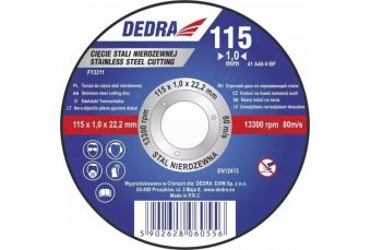 Отрезной диск из нержавеющей стали DEDRA F13312 115x1,5x22,2мм (F13312)