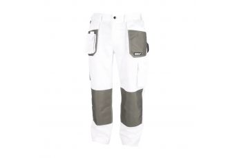 Защитные брюки DEDRA BH4SP-S S/48, белые, белая линия 190г/м2 (BH4SP-S)