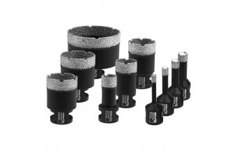 Набор алмазных коронок VB DEDRA DED1592SZ07 10шт: 6,8,10,12,20,28,35,40,45,68мм (DED1592SZ07)