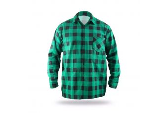 DEDRA BH51F4-XXL зеленая фланелевая рубашка, размер XXL, 100% хлопок (BH51F4-XXL)