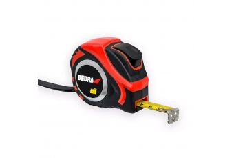 Tape 8m/25mm, red color, magnes, auto-stop, rubber grip, dou (M891P)