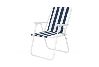 Складной стул для кемпинга, шезлонг, 52x58x72 см, белый и темно-синий (N1028-1)