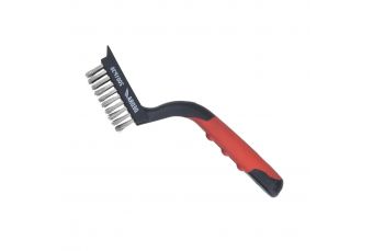Wire brush 5 rows, DEDRA 2001P36 stainless steel, 180mm, two-material handle (2001P36)