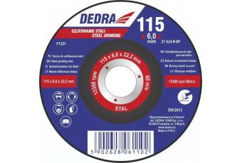 Стальной шлифовальный диск DEDRA F1321 выпуклый 115x6,0x22,2мм (F1321)