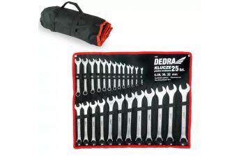 DEDRA 1406 Набор плоских гаечных ключей из 25 предметов CrV 6-28,30,32 мм (1406)
