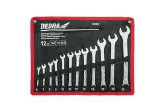 DEDRA 1405S двенадцатикомпонентный набор гаечных ключей crv 6-14,17,19,22мм, кейс (1405S)