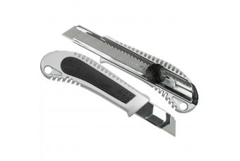 Обивочный нож, тапециак, отрывной нож DEDRA M9010 18 мм лезвие, металл+резина, сплав (M9010)