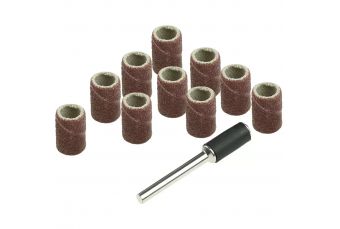 Slipešanas lente 6,3mm, K60, K120, komplekta 11 gab., (10+1 stienis 3,2 mm) (08T600)