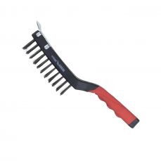 Проволочная щетка 4-х рядная, скребок, сталь, 340 мм, двухкомпонентная ручка (2001P14)