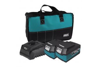 Стартовый комплект DEDRA SAS+ALL DED7030G03: 2х аккумуляторный блок DED7034 4Ah, зарядное устройство DED7038 DEDRA SAS, сумка для инструментов DED7001A (DED7030G03)