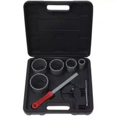 DEDRA DED1519 Набор твердосплавных пил для отверстий 33, 53, 67, 73, 83 мм с напильником (DED1519)