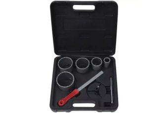 DEDRA DED1519 Набор твердосплавных пил для отверстий 33, 53, 67, 73, 83 мм с напильником (DED1519)