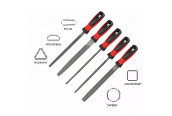 DEDRA 06C007 200 мм 5шт набор металлических напильников всех форм (06C007)