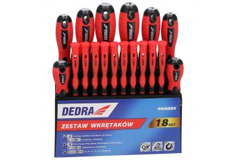 Набор отверток с пластиковой подставкой DEDRA 06A095 18шт, CrV сталь (06A095)