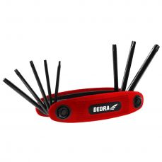 DEDRA 06F242 набор торкс-гаечных ключей 8шт, T9-T40, CRV, черненый (06F242)