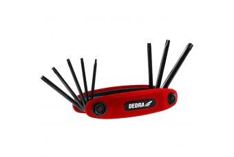 DEDRA 06F242 набор торкс-гаечных ключей 8шт, T9-T40, CRV, черненый (06F242)