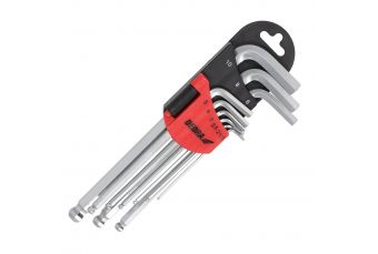 Набор удлиненных шестигранных гаечных ключей с шариком DEDRA 06F211 набор из 9шт, 1,5-10мм, CRV (06F211)