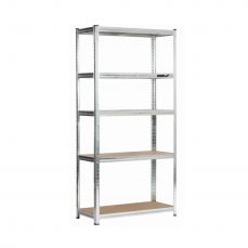Metāla noliktavas plaukts, 5 MDF plaukti, izmēri 154x75x30 cm (N1405)