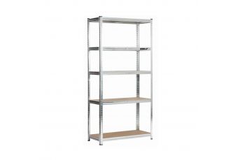 Metāla noliktavas plaukts, 5 MDF plaukti, izmēri 154x75x30 cm (N1405)