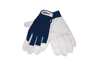 Защитные перчатки DEDRA BH1013R10 из зернистой козьей кожи, размер 10, темно-синий (BH1013R10)