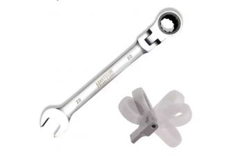 Ключ с трещоткой DEDRA 14GP48 14 мм CrV, с шарниром (14GP48)