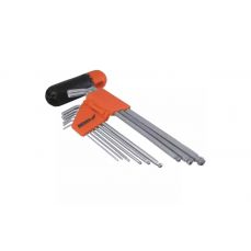 Seškanšu atslegas ar loditi CrV, COLLU (1/16, 5/64, 3/32, 1/8, 5/32, 3/16, 1/4, 5/16, 3/8”), 9 gab. supergari, mainams rokturis (0653C)