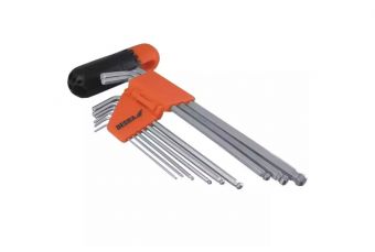 Hex ball key set CrV, 9 pcs (0653C)