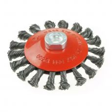 DEDRA F40-115 коническая проволочная щетка, 115 мм, M14, витая проволока (F40-115)