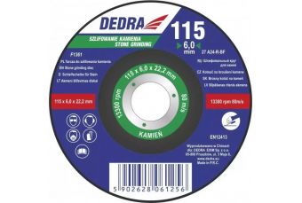 Шлифовальный диск по камню DEDRA F1362 выпуклый 125x6,0x22,2мм (F1362)