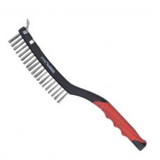 3-х рядная проволочная щетка, скребок, нержавеющая сталь, 340 мм, двухкомпонентная ручка (2001P33)