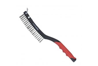 3-х рядная проволочная щетка, скребок, нержавеющая сталь, 340 мм, двухкомпонентная ручка (2001P33)