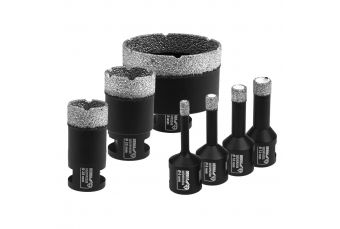 Набор алмазных коронок VB DEDRA DED1592SZ06 7шт: 6,8,10,12,28,35,68мм (DED1592SZ06)