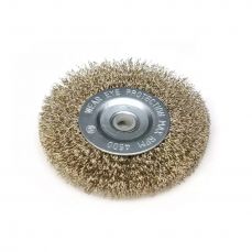 DEDRA F33-100 щетка для проволочного круга латунированная, 100 мм, отверстие под ось 12,7 мм (F33-100)