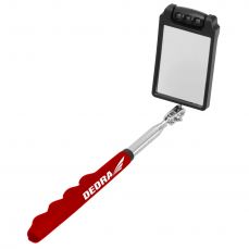 Зеркало смотровое 50x70 мм LED, телескопическое 320-885 мм, квадратное (06F803)