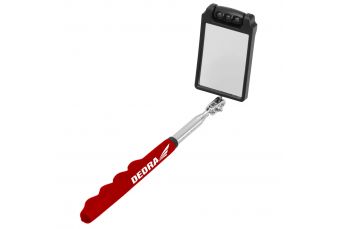 Зеркало смотровое 50x70 мм LED, телескопическое 320-885 мм, квадратное (06F803)