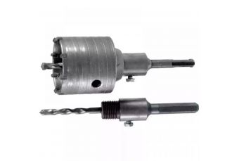 Kronurbis, diam. 65 mm, HM zobi, sešsturains un SDS+ kats, piloturbis; mura, akmens urbšanai (DED1505-2)