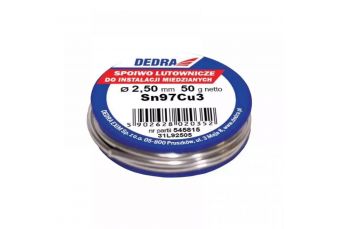 Припой с флюсом, паяльник DEDRA 31L92505 2,5мм 50г 97%SN SN97Cu3 (31L92505)
