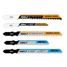 DEDRA 08T001 Набор полотен для лобзика 5шт, для дерева, металла, Т-образный хвостовик (08T001)