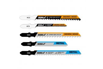DEDRA 08T001 Набор полотен для лобзика 5шт, для дерева, металла, Т-образный хвостовик (08T001)