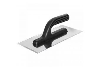 Шпатель с насечкой DEDRA 15B051 270x130 мм, нержавеющая сталь 4*4 (15B051)