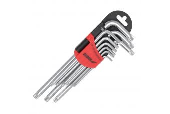 DEDRA 06F221 набор длинных торкс-гаечных ключей из 9шт, T10-T50 CRV (06F221)