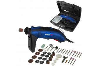 Мини-шлифмашина, прямая шлифмашина DEDRA DED7946Z1 170Вт - комплект с принадлежностями 44шт, кейс (DED7946Z1)