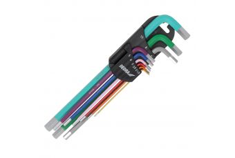 DEDRA 06F205 Набор длинных шестигранных ключей 9шт, 1,5-10мм, S2 (06F205)