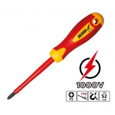 DEDRA 06B020 Изолированная отвертка, электрическая отвертка, звездообразная, крестообразная, Pozidriv 0x60 мм (06B020)