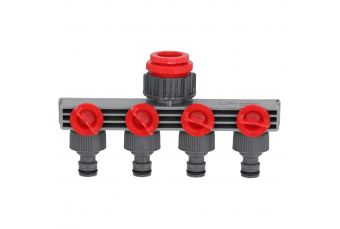 Соединитель с четверным краном 1/2"-3/4", карта GARDEN DEDRA 80N003K (80N003K)