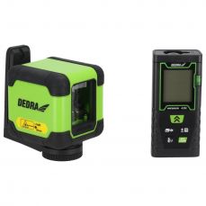 Набор измерительных инструментов: зеленый крестовый лазер + лазерный дальномер 40м DEDRA MC0920 (MC0920)