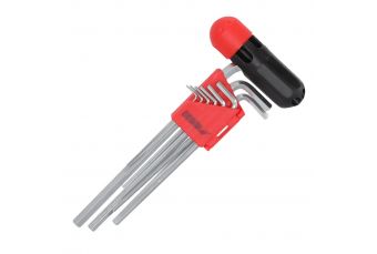 Набор шестигранных гаечных ключей, HEX, ампульные, Allen DEDRA 0652 CrV, метрические, 215мм, 9шт (0652)